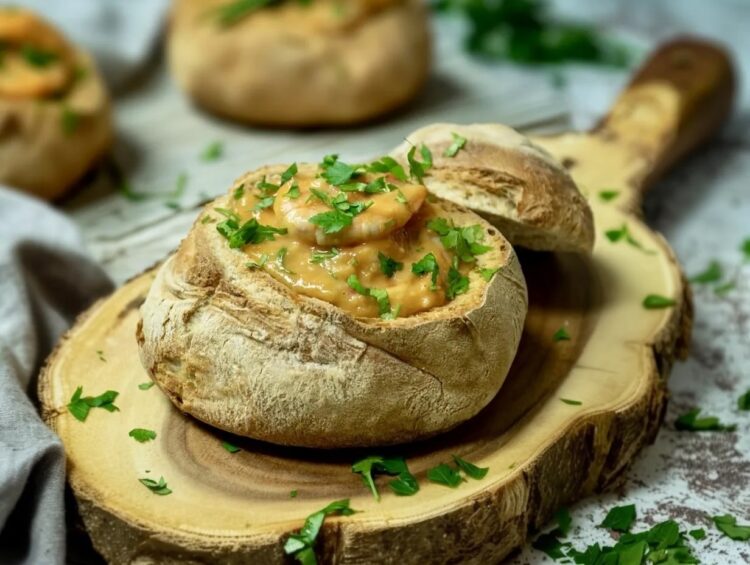 Pão recheado com camarão