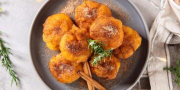 Sonhos de abóbora e laranja