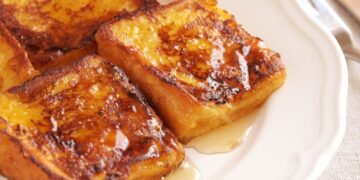 Rabanadas no forno com calda