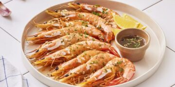 Camarão tigre no forno