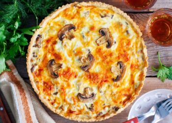 Quiche de atum e cogumelos