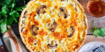 Quiche de atum e cogumelos