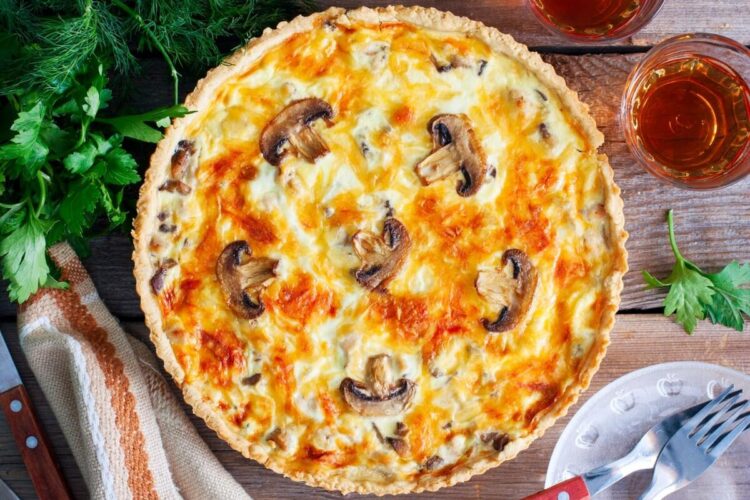 Quiche de atum e cogumelos