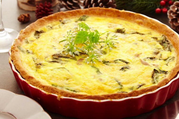 Quiche de atum e espinafres