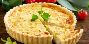 Quiche de queijo e fiambre