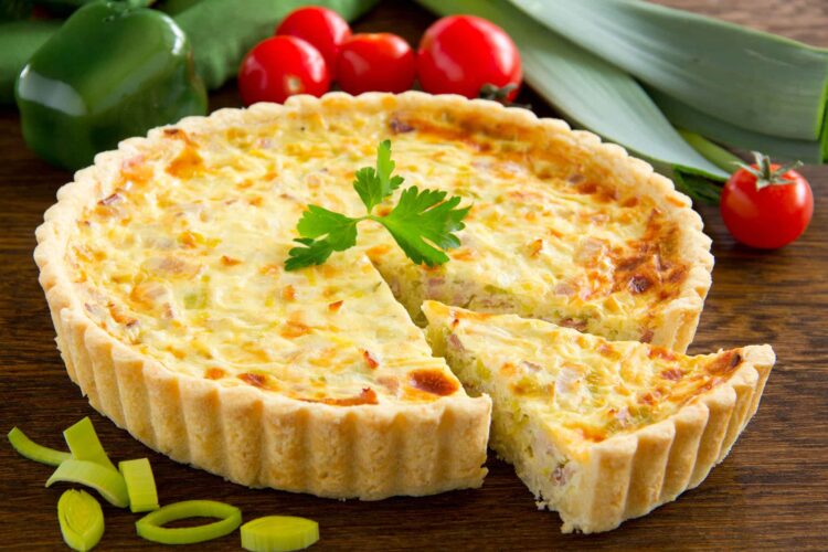 Quiche de queijo e fiambre