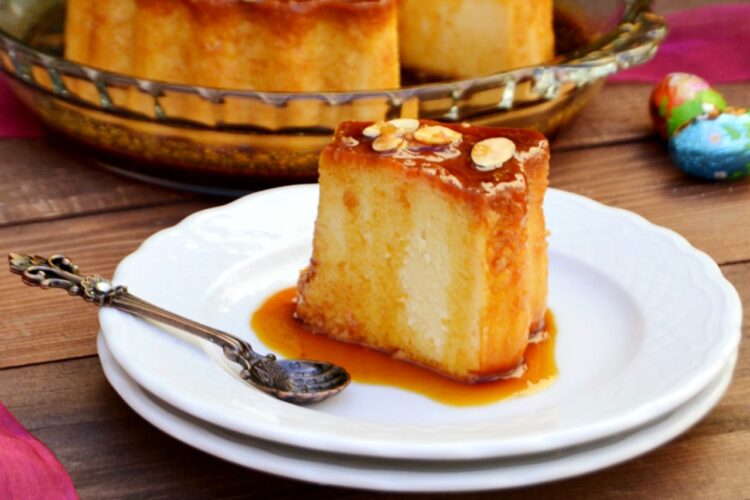 Pudim de laranja com amêndoa