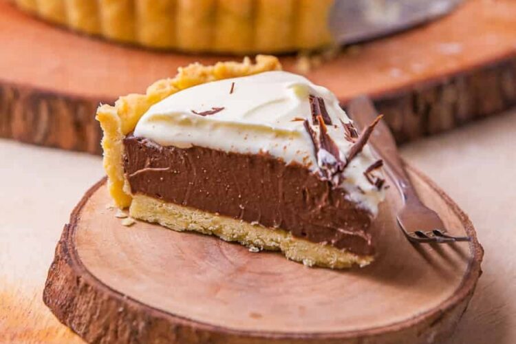 Tarte de chocolate e natas