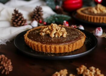 Tarte de noz e chocolate