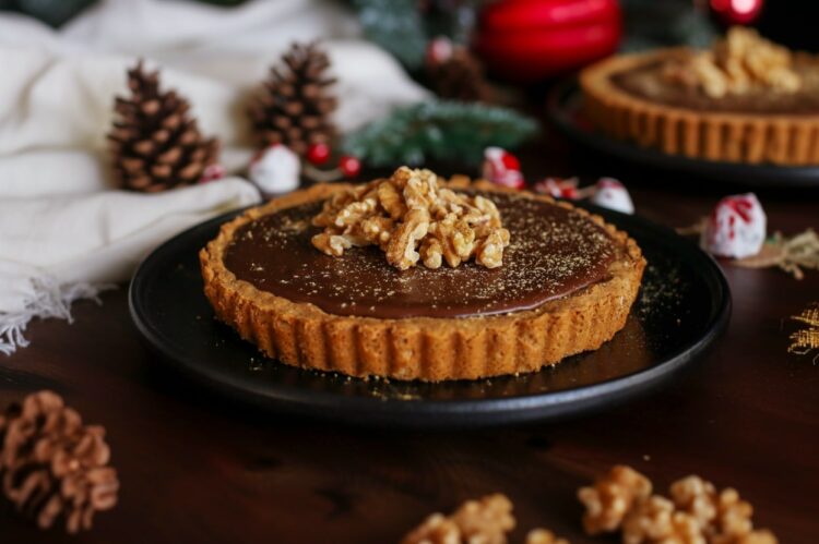 Tarte de noz e chocolate