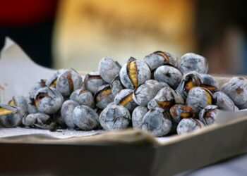 Castanhas assadas no forno com alecrim