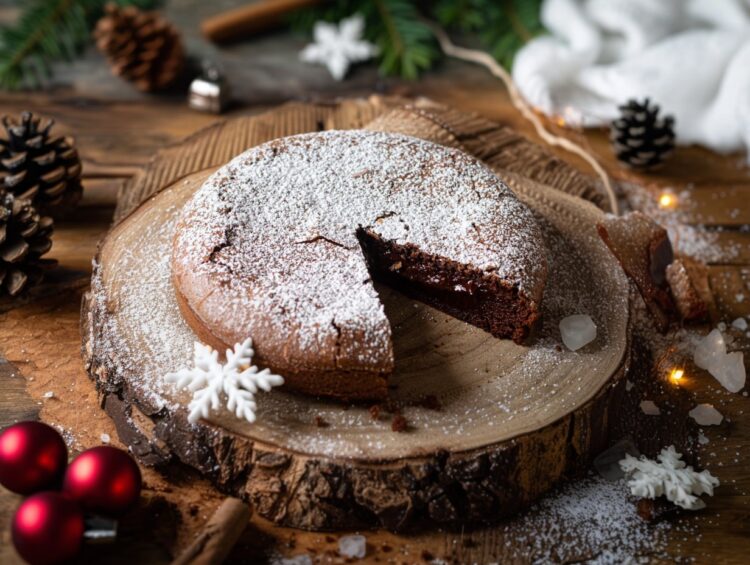 Bolo de Natal de chocolate