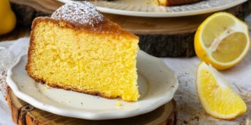 Bolo de limão, mel e canela