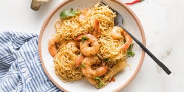 Esparguete com gambas