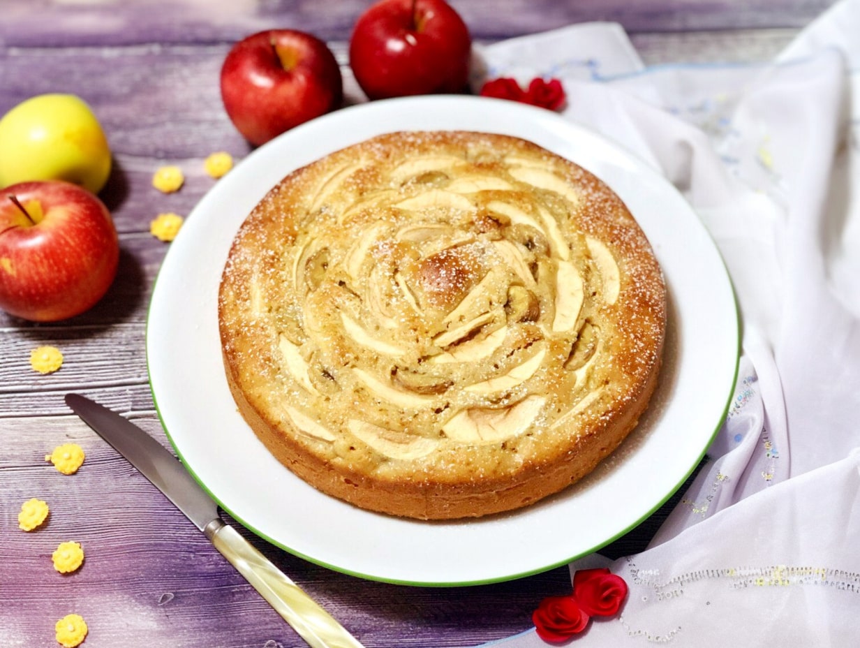 Bolo de maçã e banana