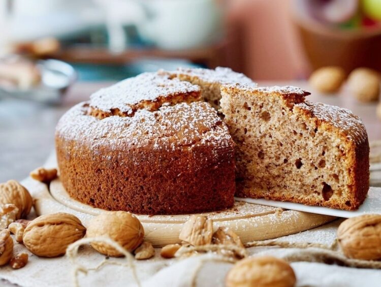 Bolo de requeijão e nozes