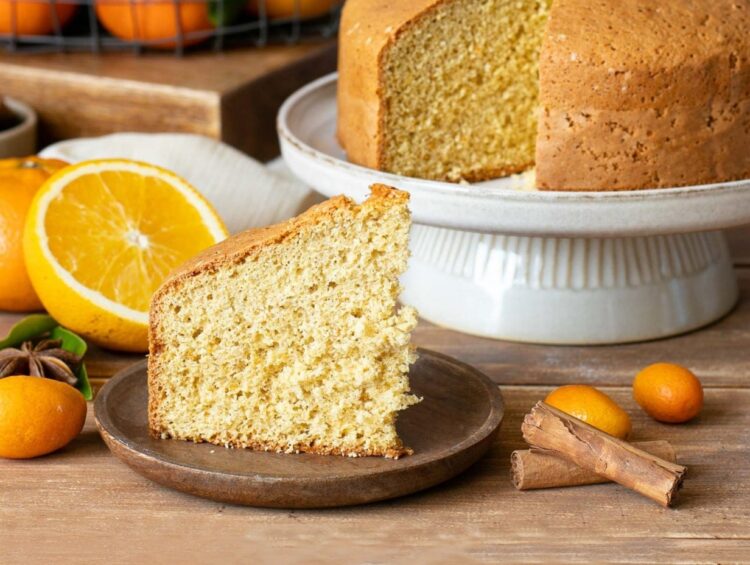 Bolo de laranja e canela