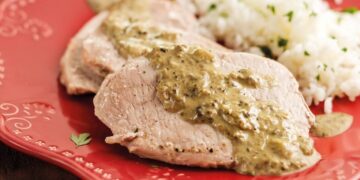 Lombinho de porco com molho de cogumelos