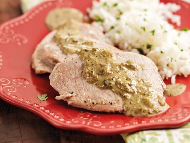 Lombinho de porco com molho de cogumelos