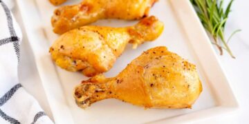 Pernas de frango no forno estaladiças