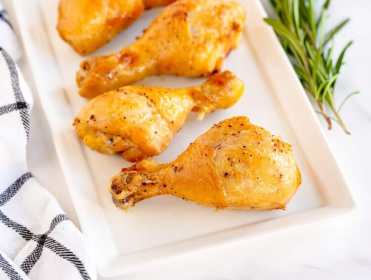 Pernas de frango no forno estaladiças