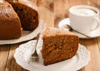 Bolo de café com chocolate húmido e fofinho