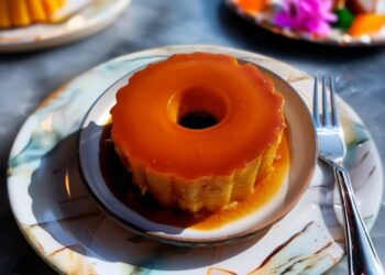 Pudim de ovos com laranja