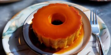 Pudim de ovos com laranja