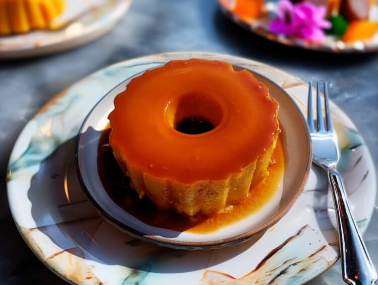 Pudim de ovos com laranja