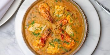 Arroz de robalo e gambas