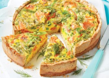 Quiche de salmão e legumes