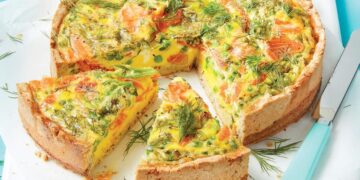 Quiche de salmão e legumes