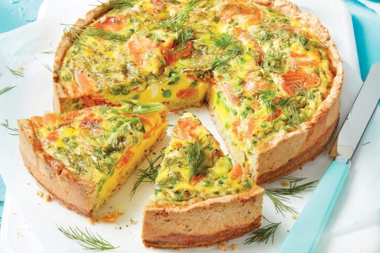 Quiche de salmão e legumes