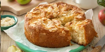 Bolo de maçã e amêndoa