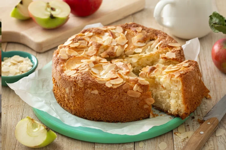 Bolo de maçã e amêndoa