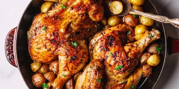 Frango estaladiço no forno