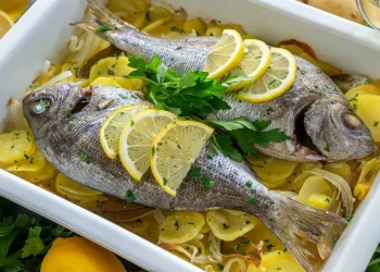 Dourada no forno com batatas: simples, saudável e pronta em uma hora