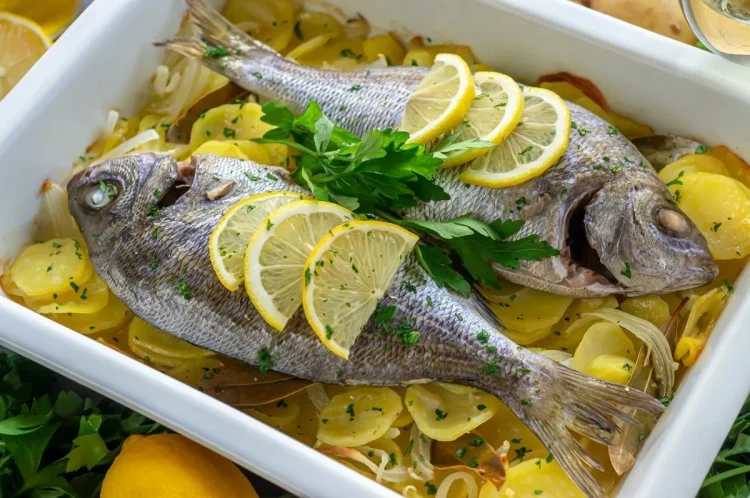 Dourada no forno com batatas: simples, saudável e pronta em uma hora