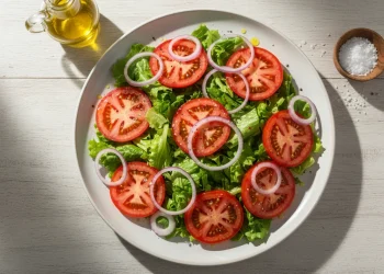Salada de tomate e cebola à moda antiga: simples e refrescante