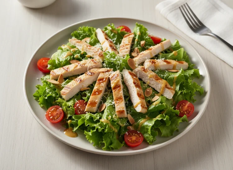 Salada César com frango grelhado: fresca, prática e cheia de sabor