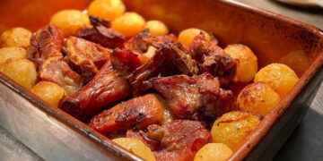 Vitela assada no forno à moda de Barroso