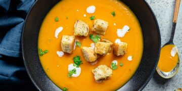 Creme de batata-doce com gengibre