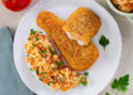 Filetes de pescada com arroz de tomate